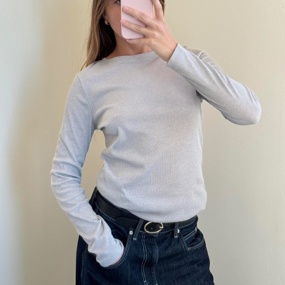 Medium Silver Shimmery Long Sleeve